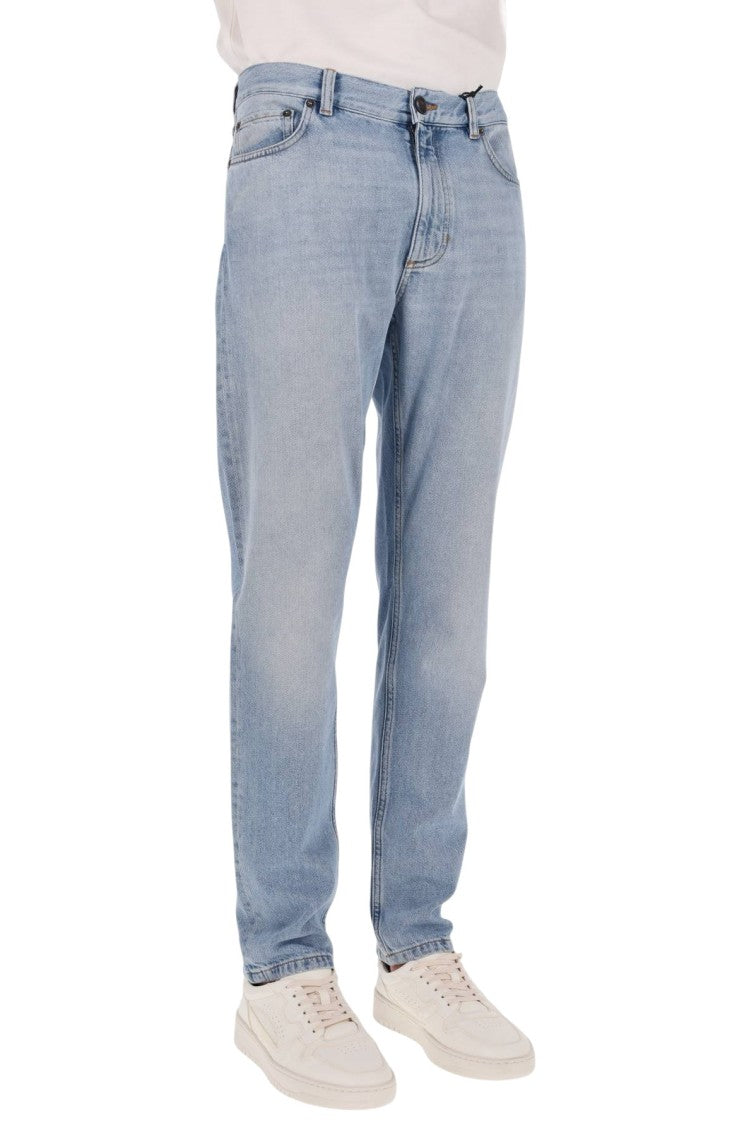 Zegna Light Wash Denim Jeans With Classic Five-Pocket Design