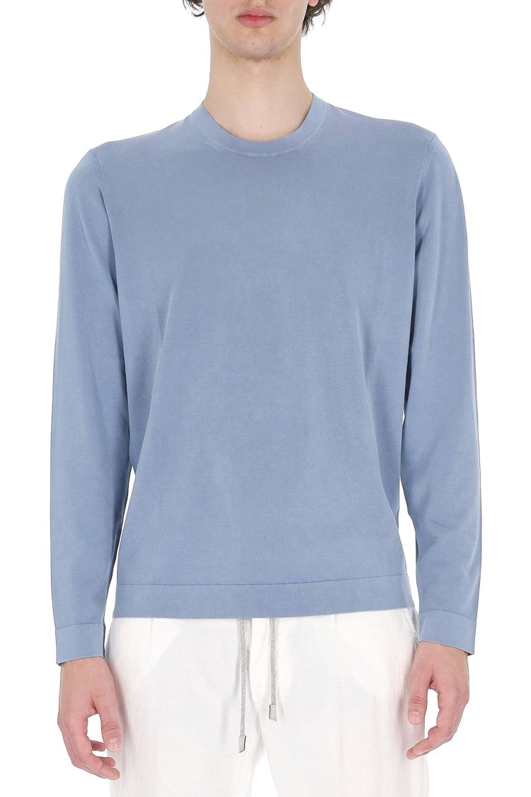 Drumohr Aviation Blue Long-Sleeve Frosted T-Shirt