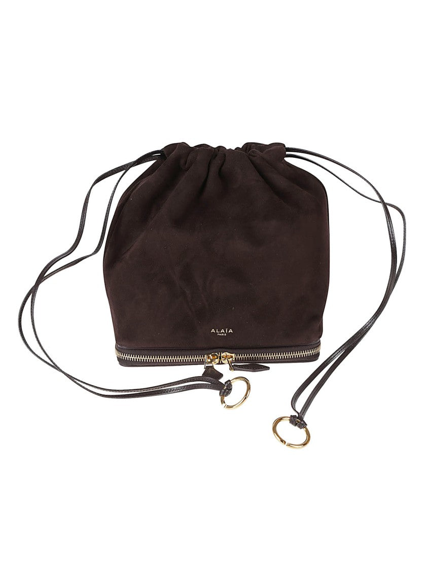 Alaïa Brown Drawstring Leather Handbag