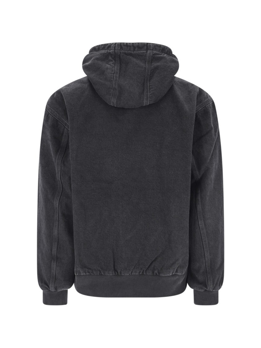 Carhartt Wip Black Og Active Hooded Worn-Look Cotton Jacket