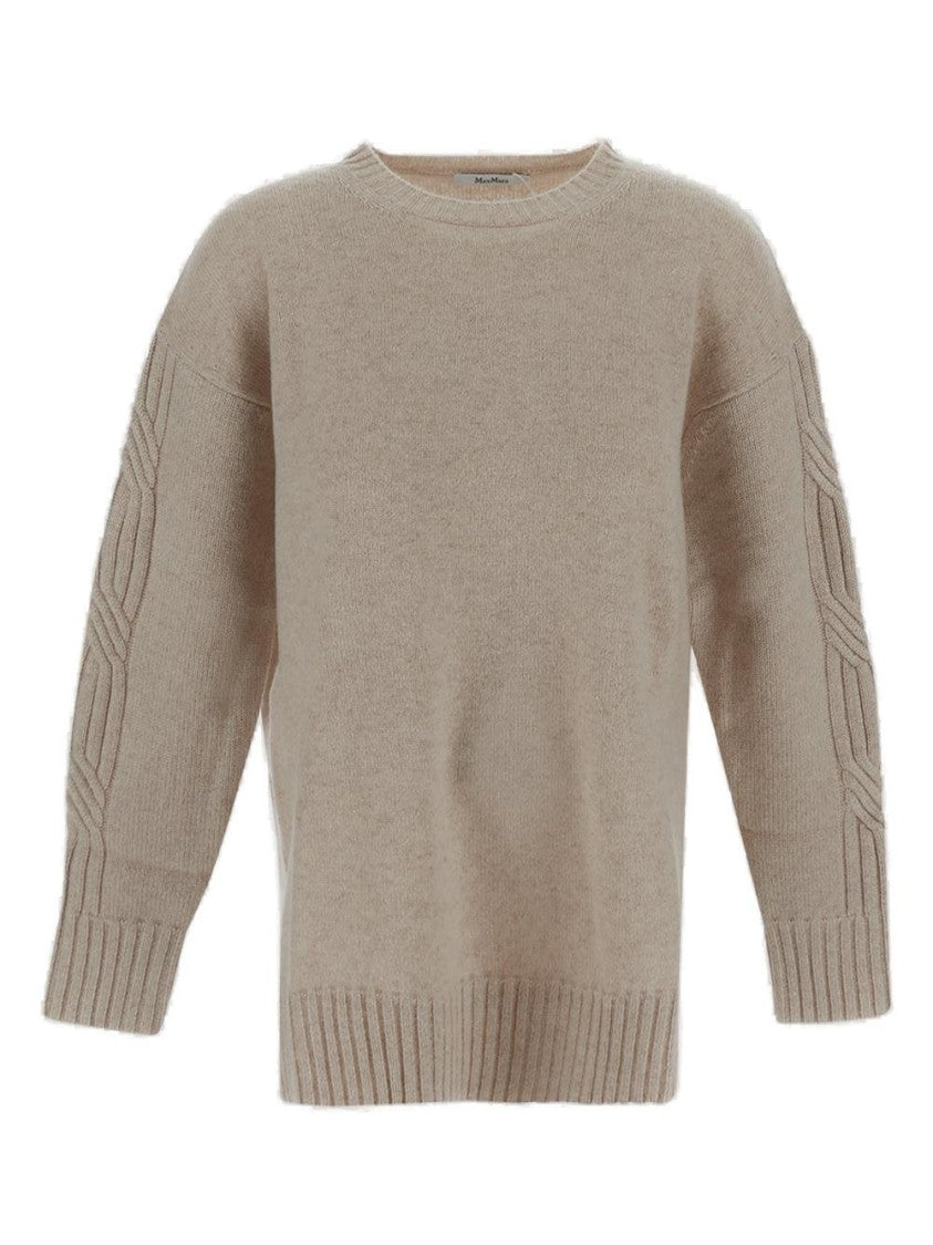 Max Mara Relaxed Fit Beige Cashmere Sweater