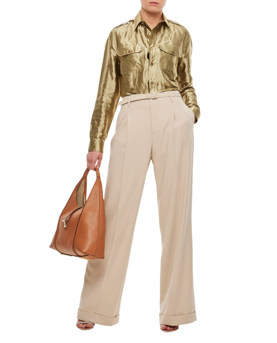 Ralph Lauren Collection Acklie Straight Leg Wool Trousers