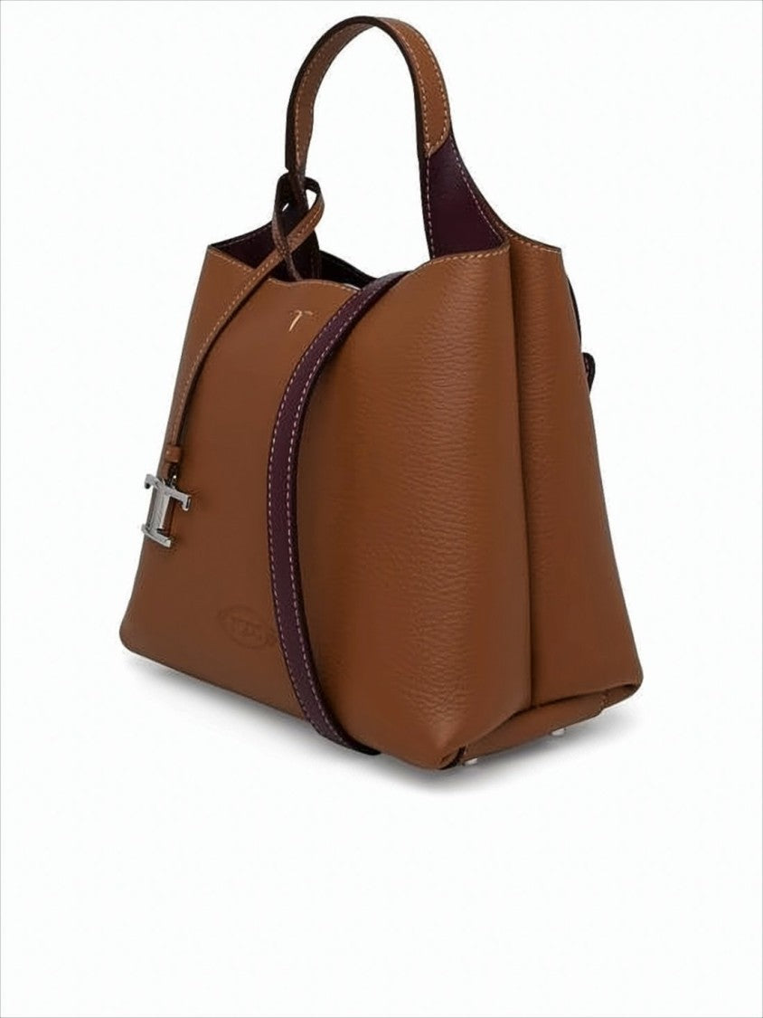 Tod's Structured Brown Calf Leather Tote Bag