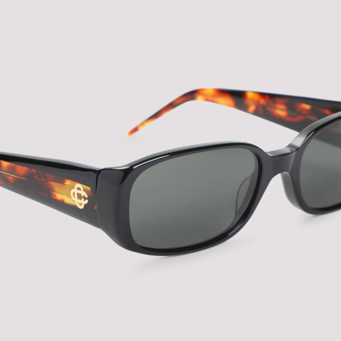 Casablanca Bold Rectangular Frame Sunglasses With Tortoiseshell Accents