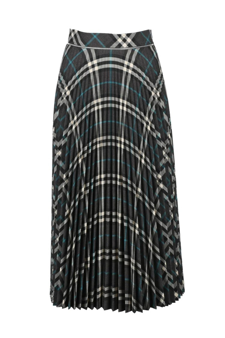 Burberry Pleated Skirt - Grey