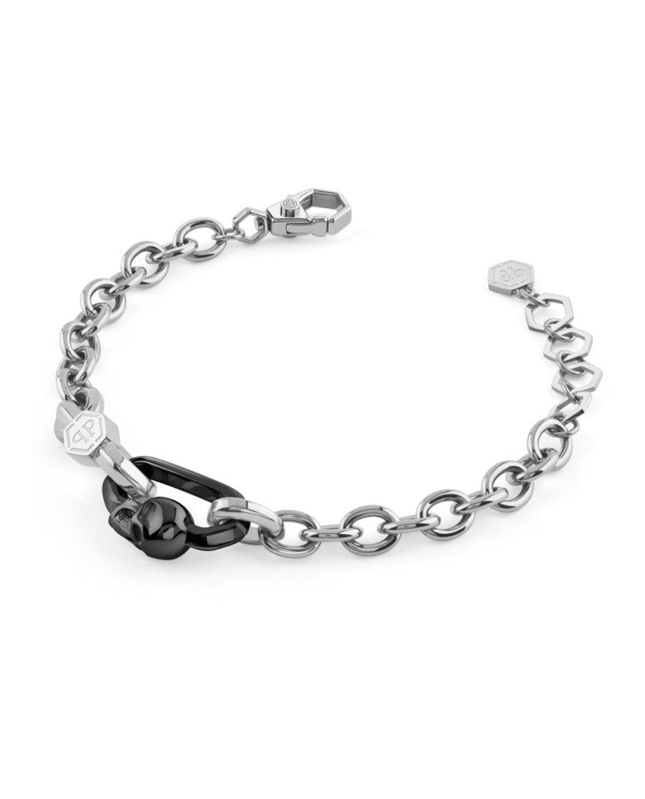 Philipp Plein Plein Edge Cable Chain Bracelet With Lobster Clasp And Bold Centerpiece