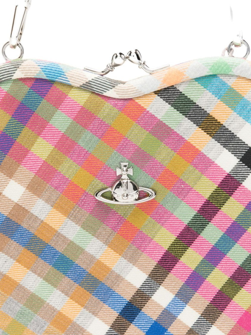 Vivienne Westwood Heart-Shaped Handbag With Multicolor Plaid Design