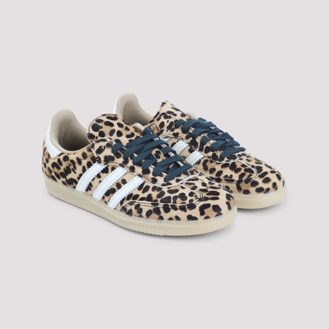 Adidas Low-Top Sneakers With Bold Leopard Print And Classic Contrast