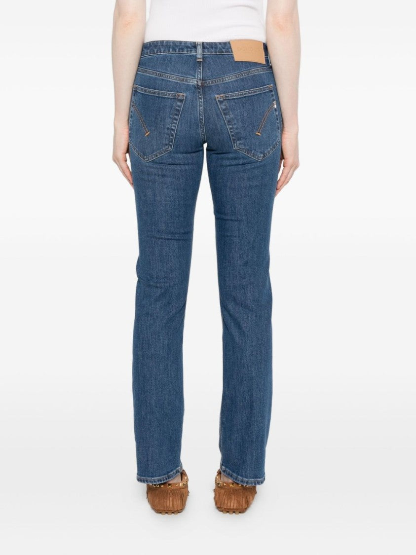 Dondup Classic Mid-Rise Straight-Leg Jeans With Subtle Fading