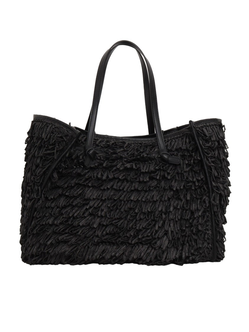 Gianni Chiarini Fringe-Design Raffia Tote With Leather Handles