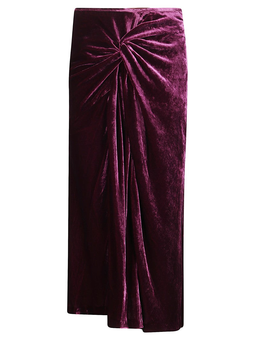 Dries Van Noten Long Velvet Midi Skirt