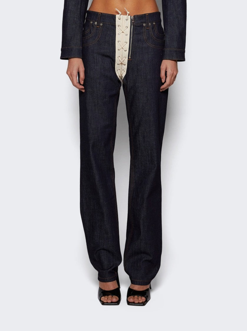 Jean Paul Gaultier Jean With Lacing Detail Indigo