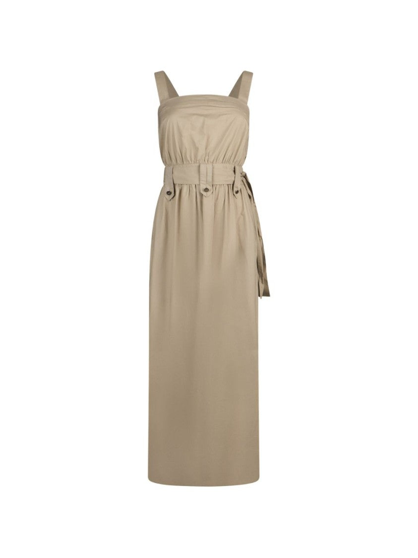 Liu Jo Light Brown Poplin Belted Day Dress