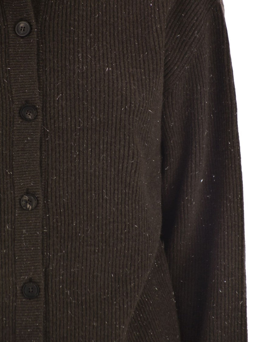 Peserico Cardigan With Buttons In Wool, Silk And Cashmere