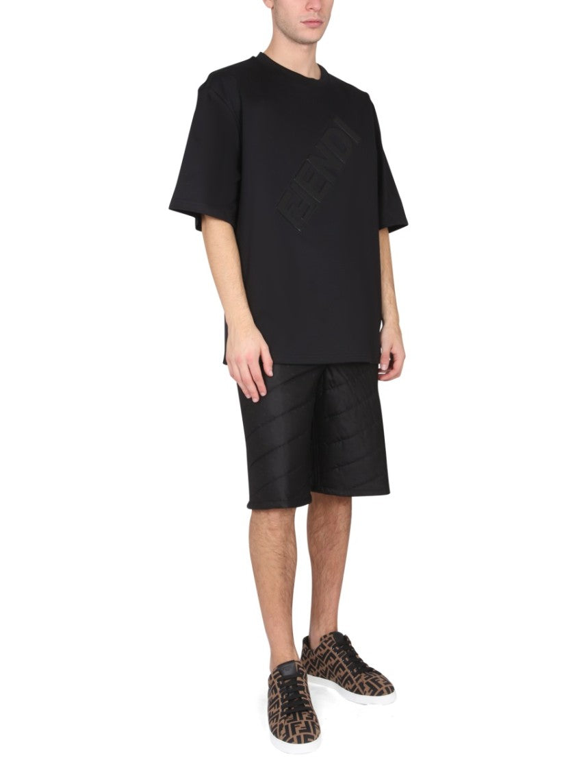 Fendi Quilted Black Bermuda Shorts