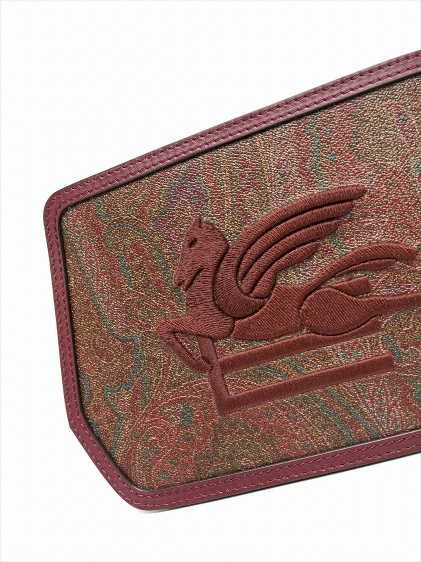 Etro Textured Burgundy Paisley Crossbody Bag