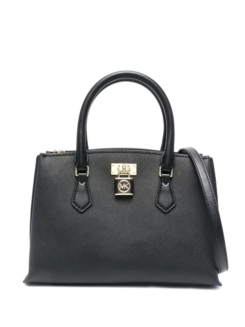 Michael Kors Structured Black Cow Leather Small Satchel