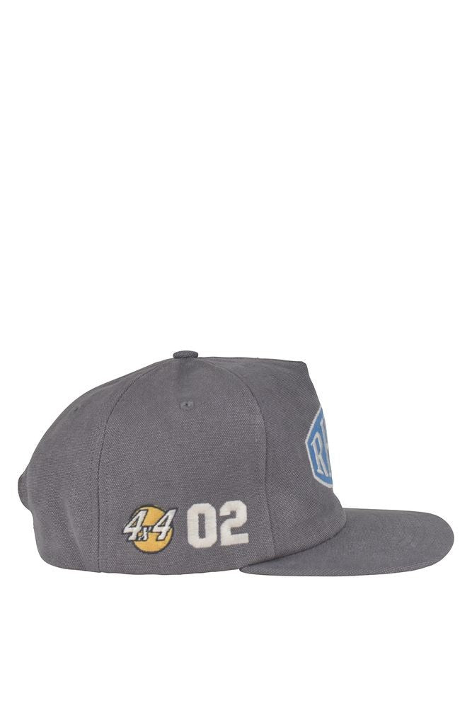 Rhude Gray Cotton Cap With Embroidered Crest