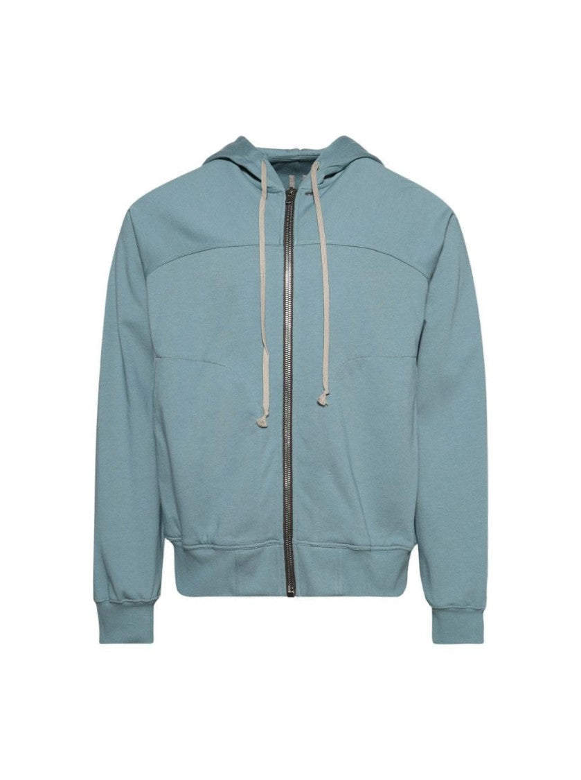 Rick Owens Hooded Cotton Windbreaker With Paneled Design And Ribbed Cuffs