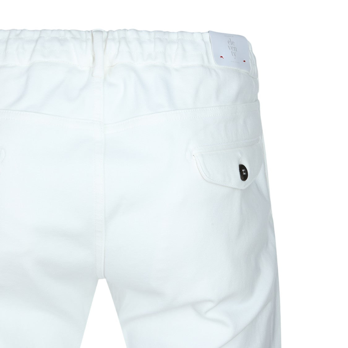 Eleventy White Drawstring Slim-Fit Straight-Leg Pants