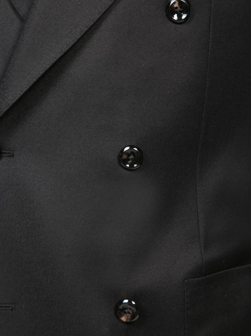 Tagliatore Double-Breasted Wool And Silk Blazer With Tailored Details