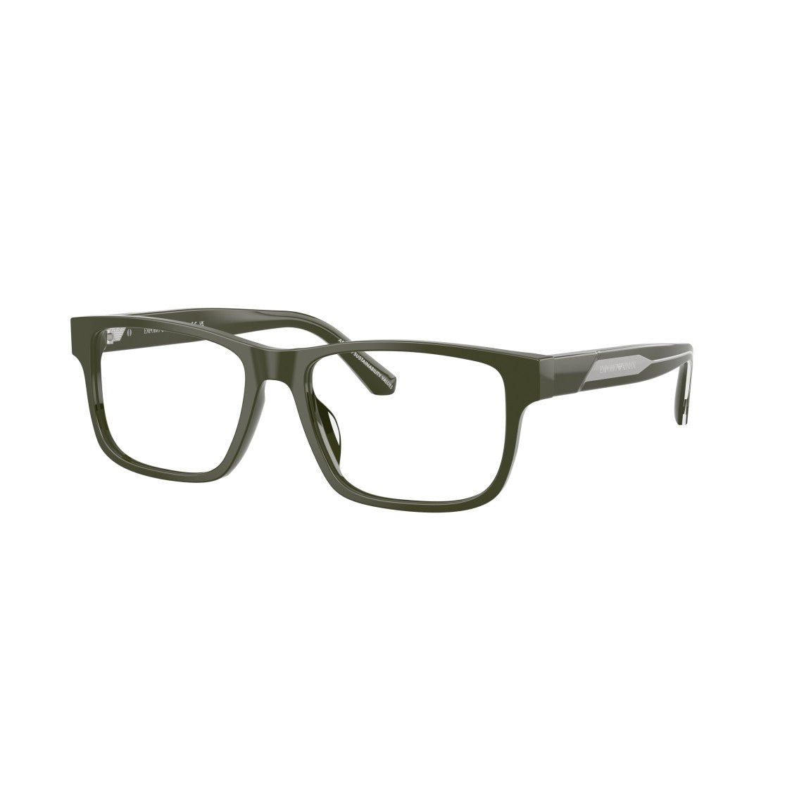 Emporio Armani 0Ea3265u Rectangular Olive Green Acetate Eyeglasses