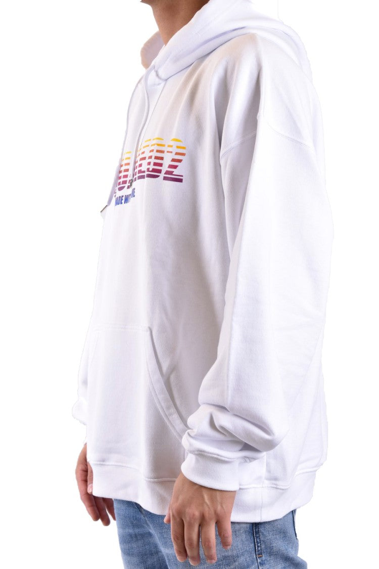 Dsquared2 White Cotton Gradient-Logo Hoodie