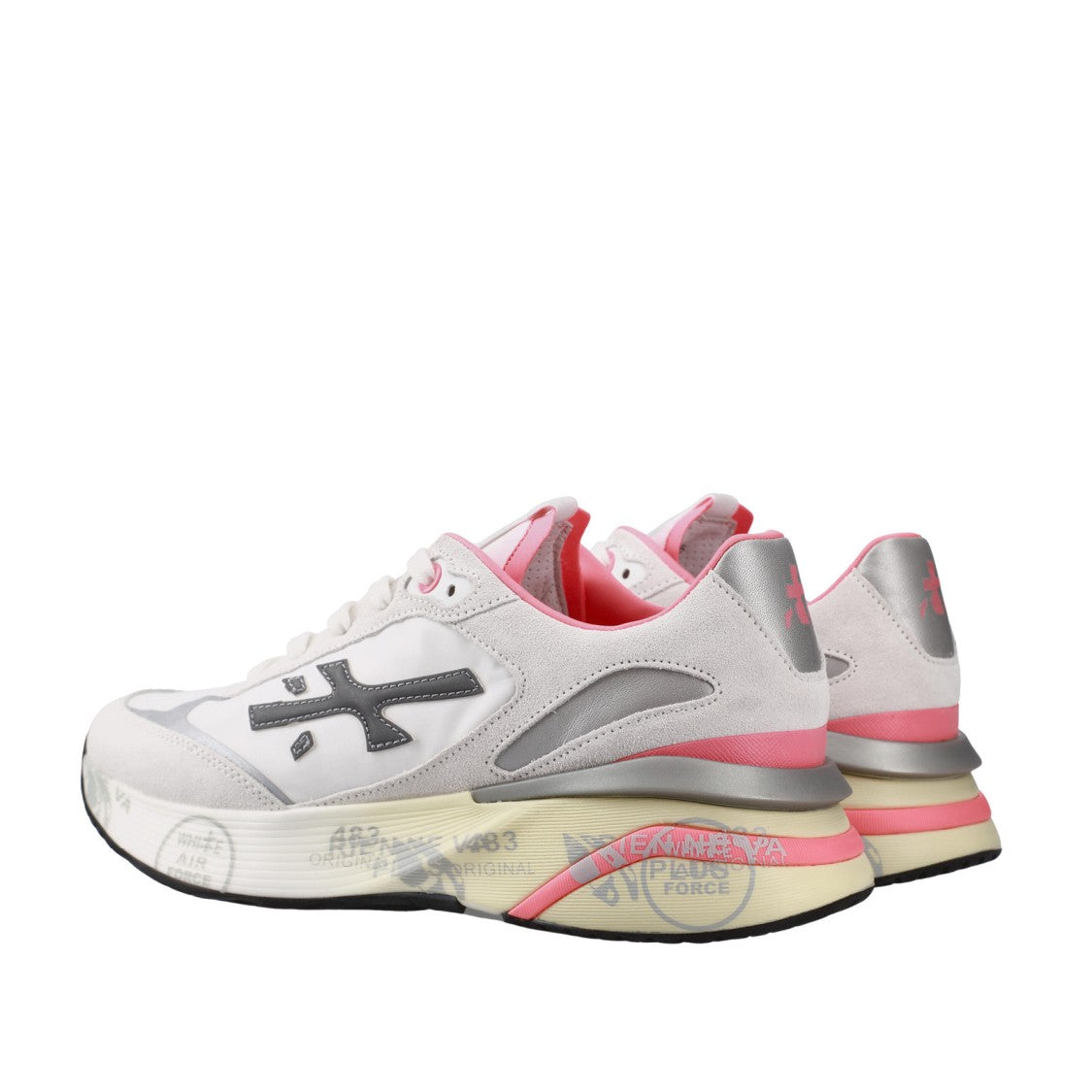 Premiata White Suede And Technical Fabric Sneakers