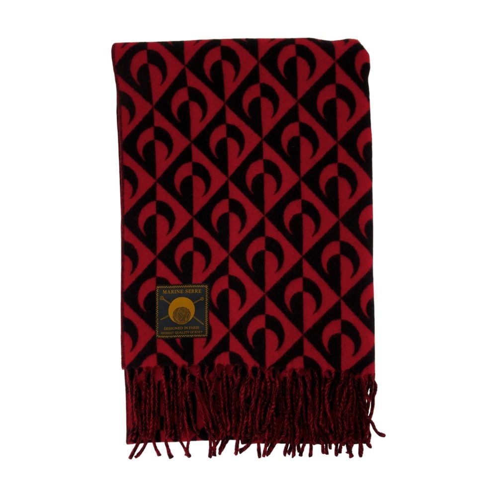 Marine Serre Moon Lozenge Scarf - Wool - Black
