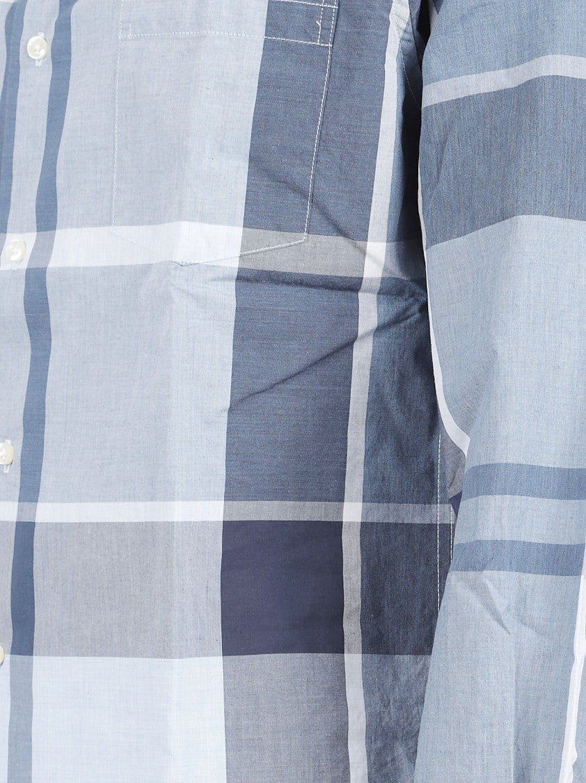 Barbour Checkered Blue Button-Down Shirt With Chest Pocket