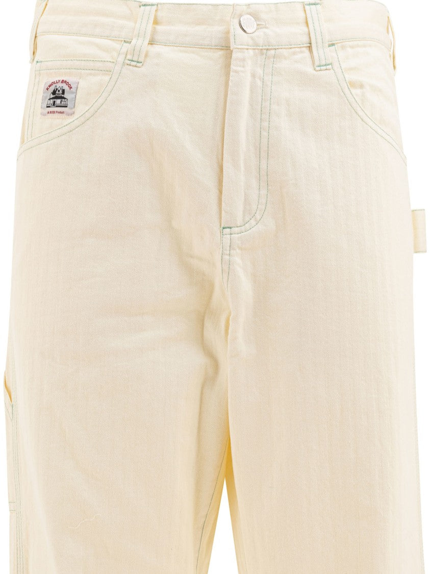 Bode Relaxed Fit Cotton Trousers