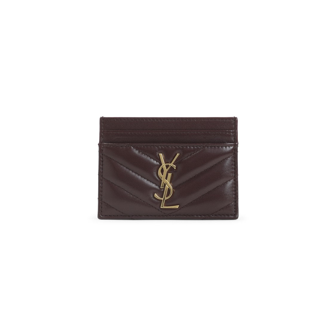 Saint Laurent Hot Wine Calf Leather Card Case