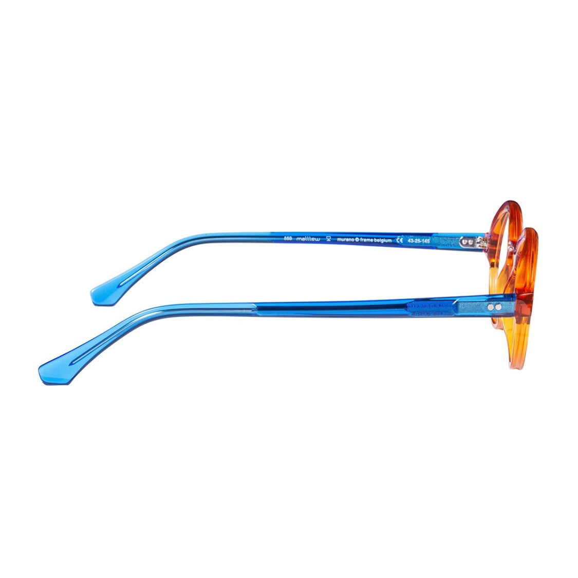 Matttew Dark Orange Murano Acetate Round Sunglasses