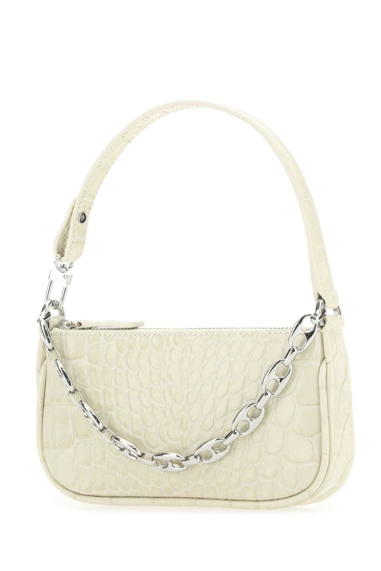 By Far Ivory Leather Mini Rachel Handbag