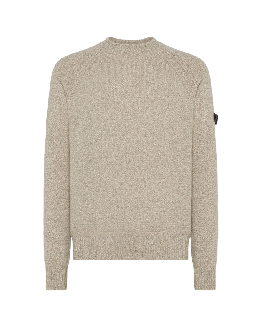 Peuterey Mouliné Textured Crew Neck Sweater With Logo Detail