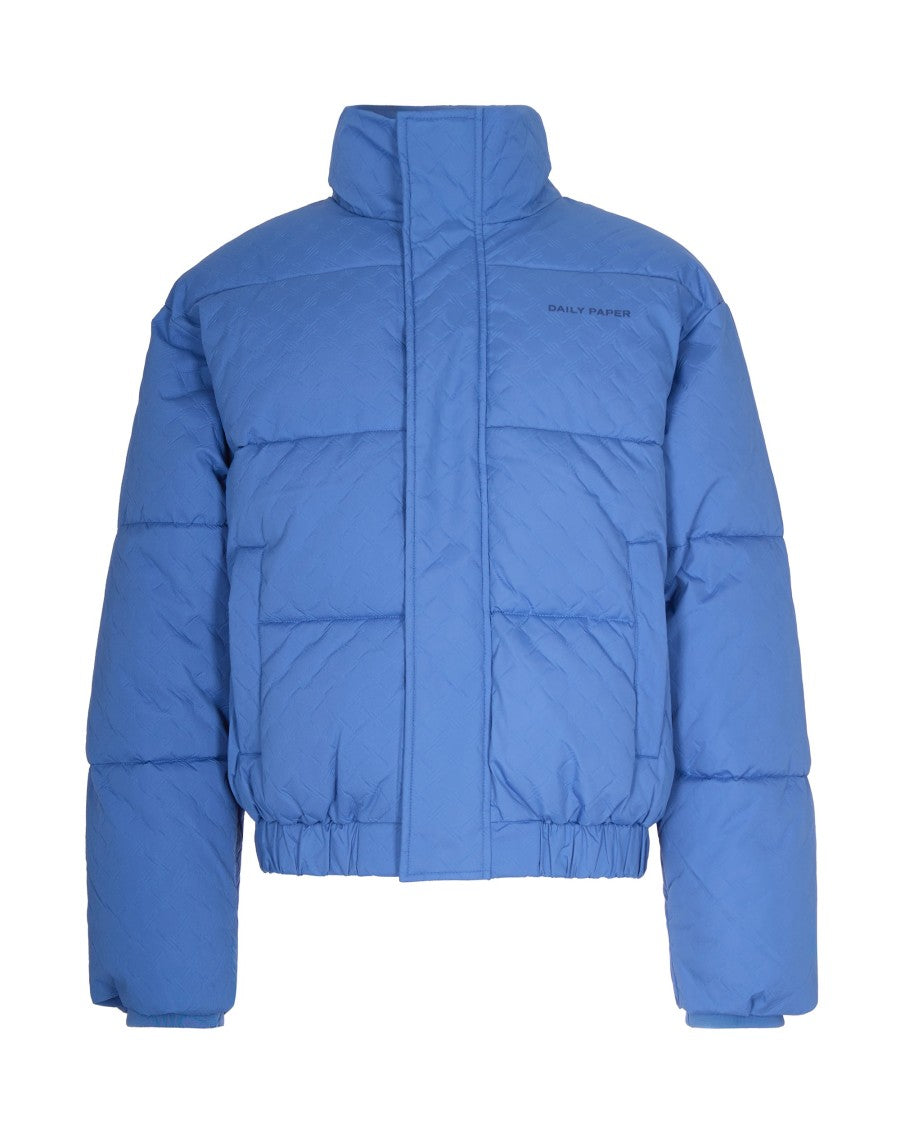 Daily Paper Renako Monogram Puffer Jacket In Riviera Blue