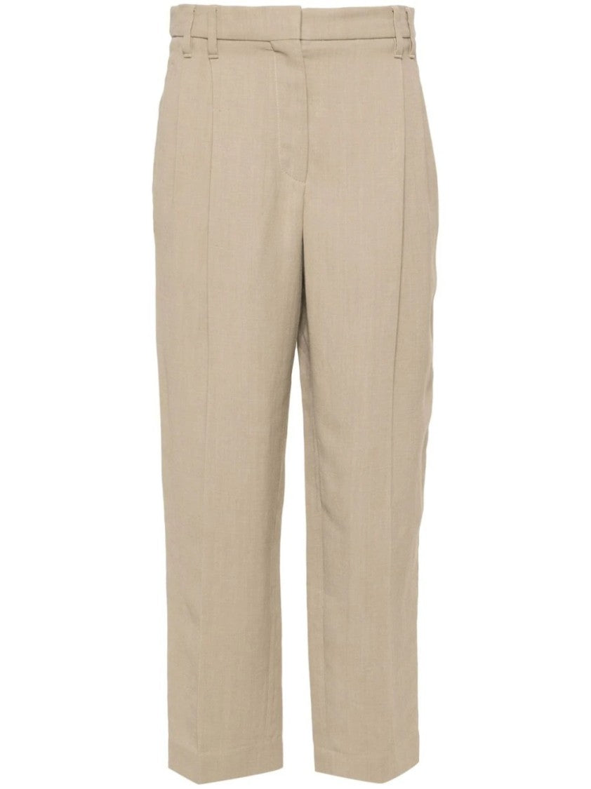 Brunello Cucinelli Beige Cropped Trousers