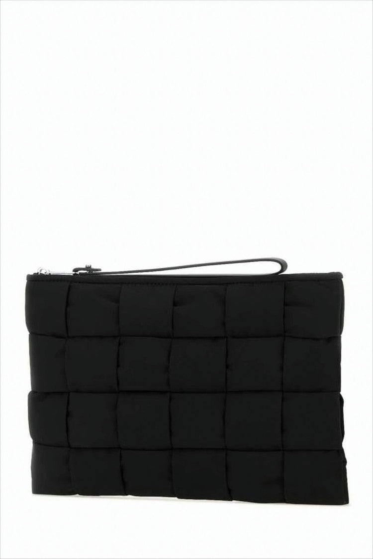Bottega Veneta Quilted Rectangular Clutch With Slim Wrist Strap