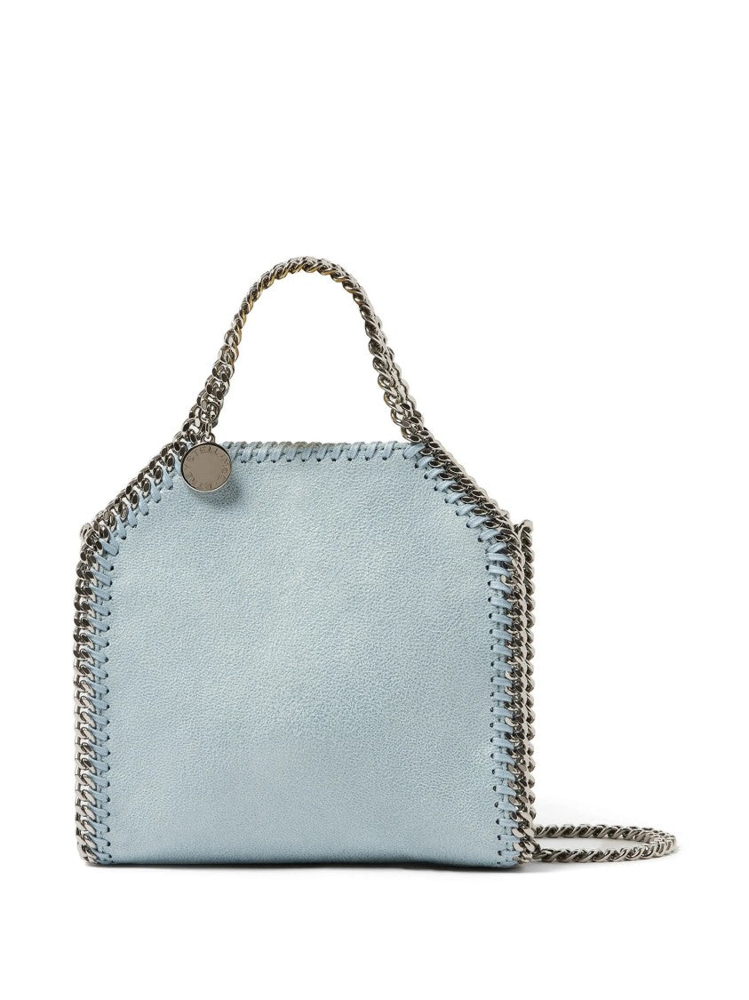 Stella Mccartney Soft Polyester Structured Shoulder Bag With Silver Chain Detail