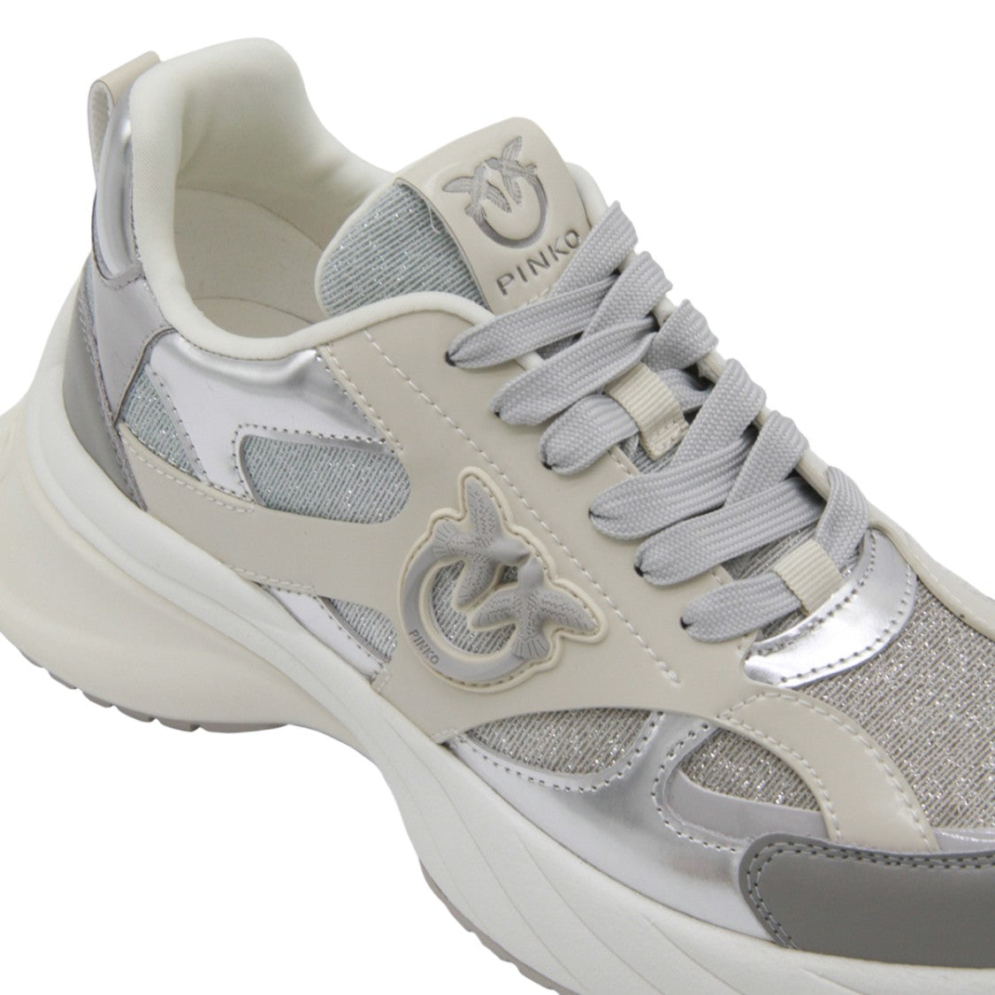Pinko Sneakers With Metallic Silver Panels