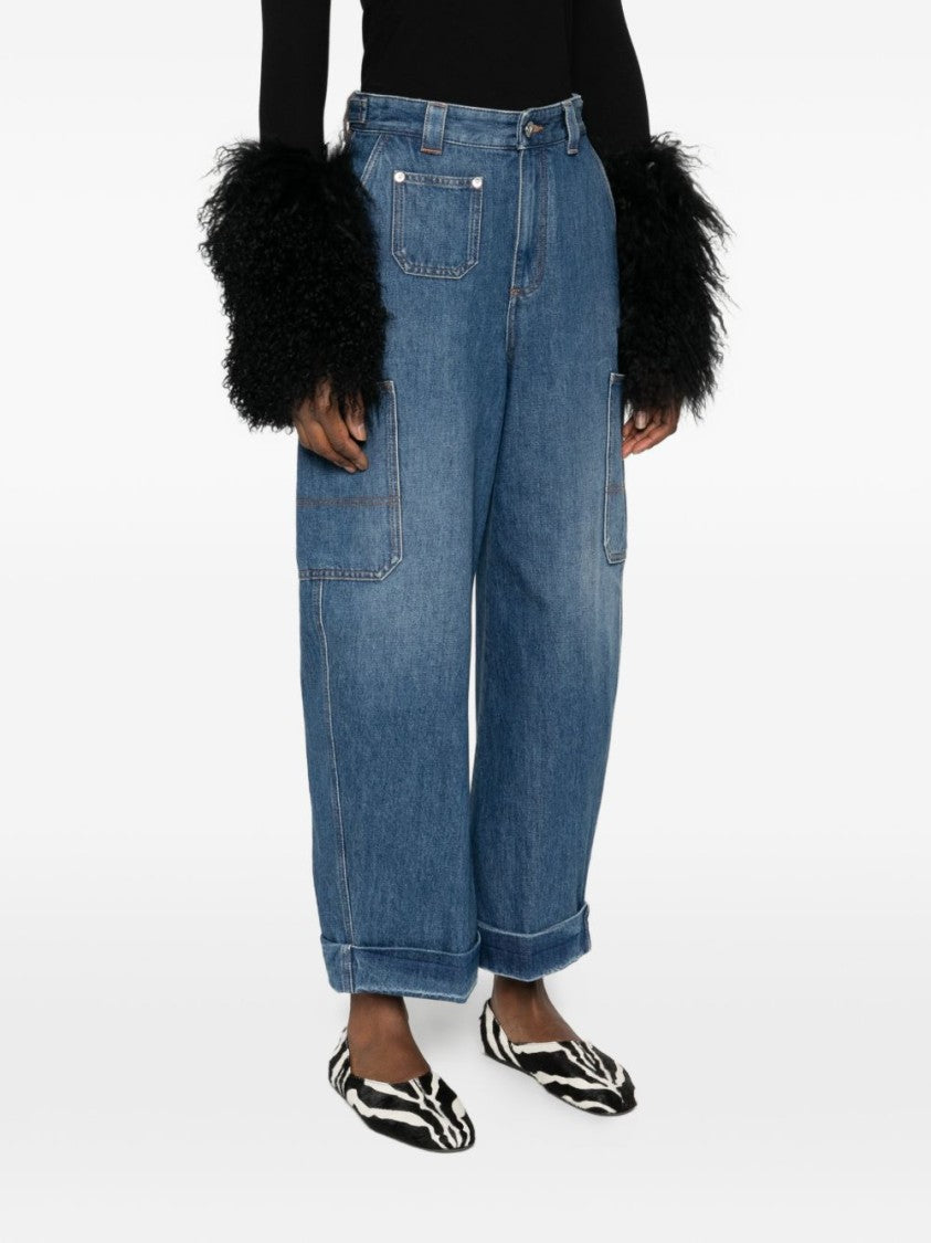Givenchy Denim Blue Silk And Nylon Jeans