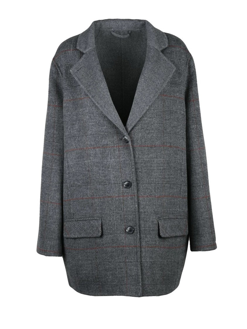 Marella Grey Virgin Wool Coat