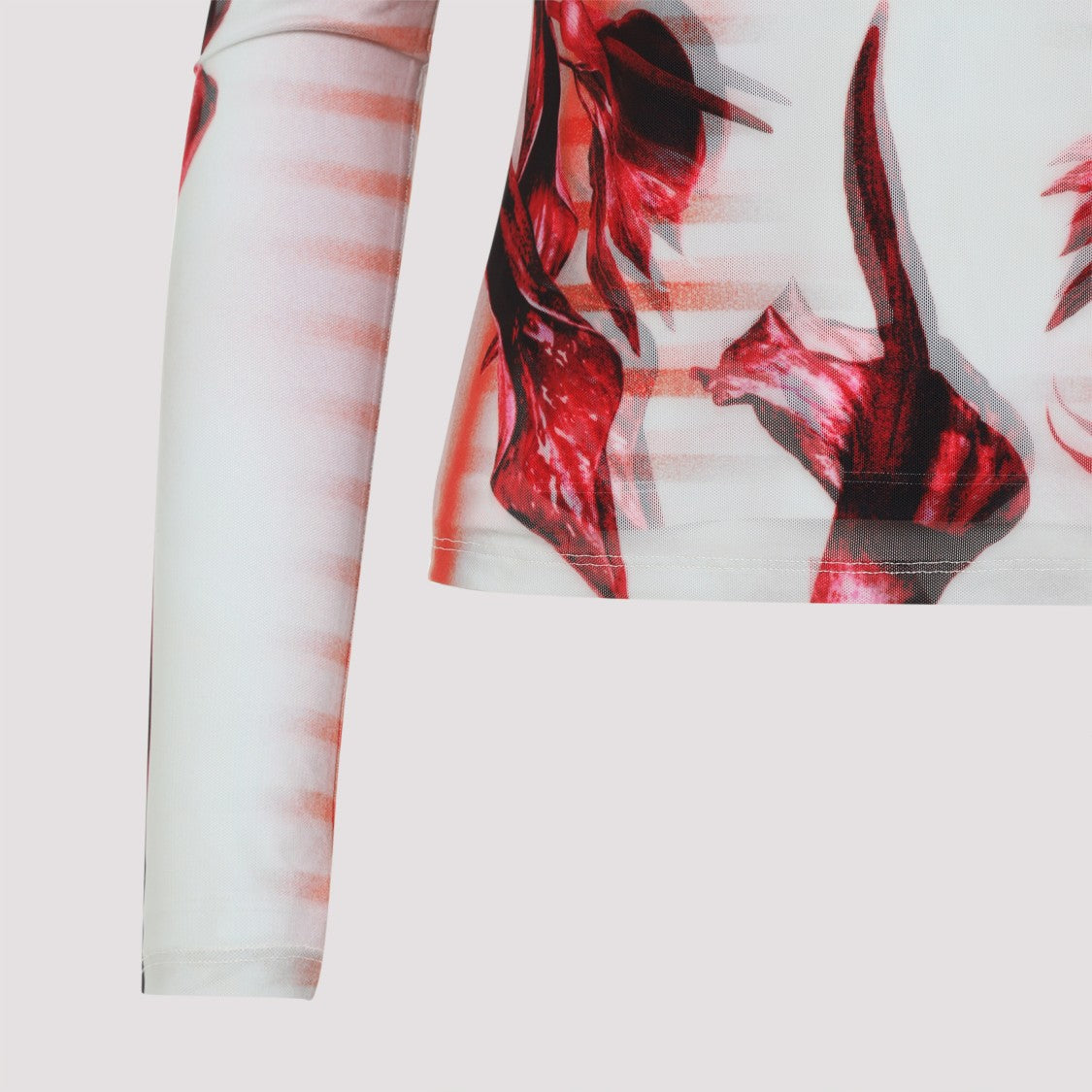 Jean Paul Gaultier "Flower Body Morphing Mariniere" Print Layered Top