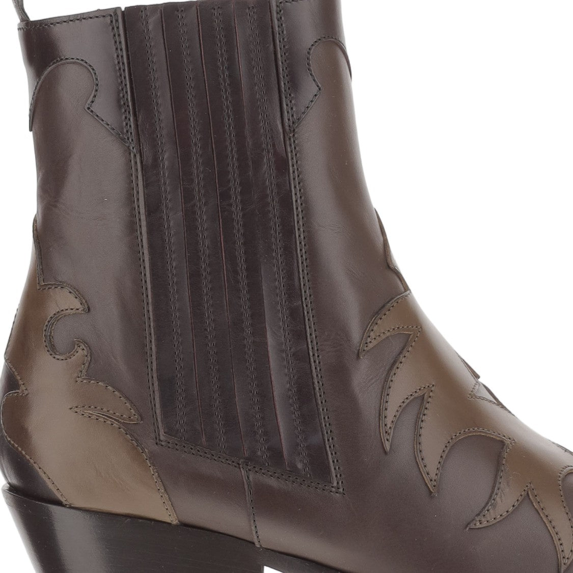 Sartore Parma Leather Ankle Boots With Tapered Toe And Decorative Stitching