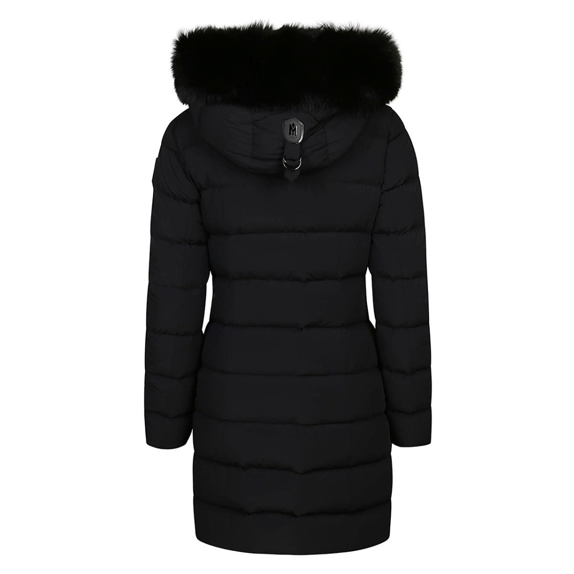 Mackage Quilted Down Coat With Plush Fur Trim And Fitted Silhouette