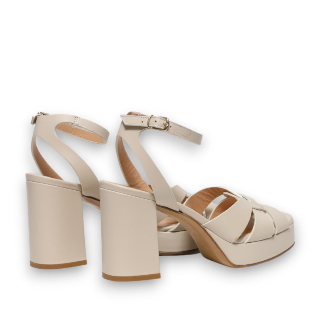 Guglielmo Rotta Sandal With Platform In Chalk Calfskin