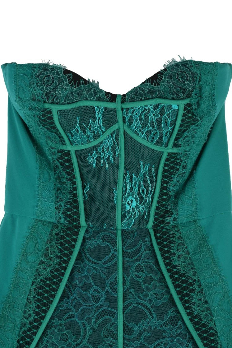 Elisabetta Franchi Heart Neckline Sheath Dress - Green