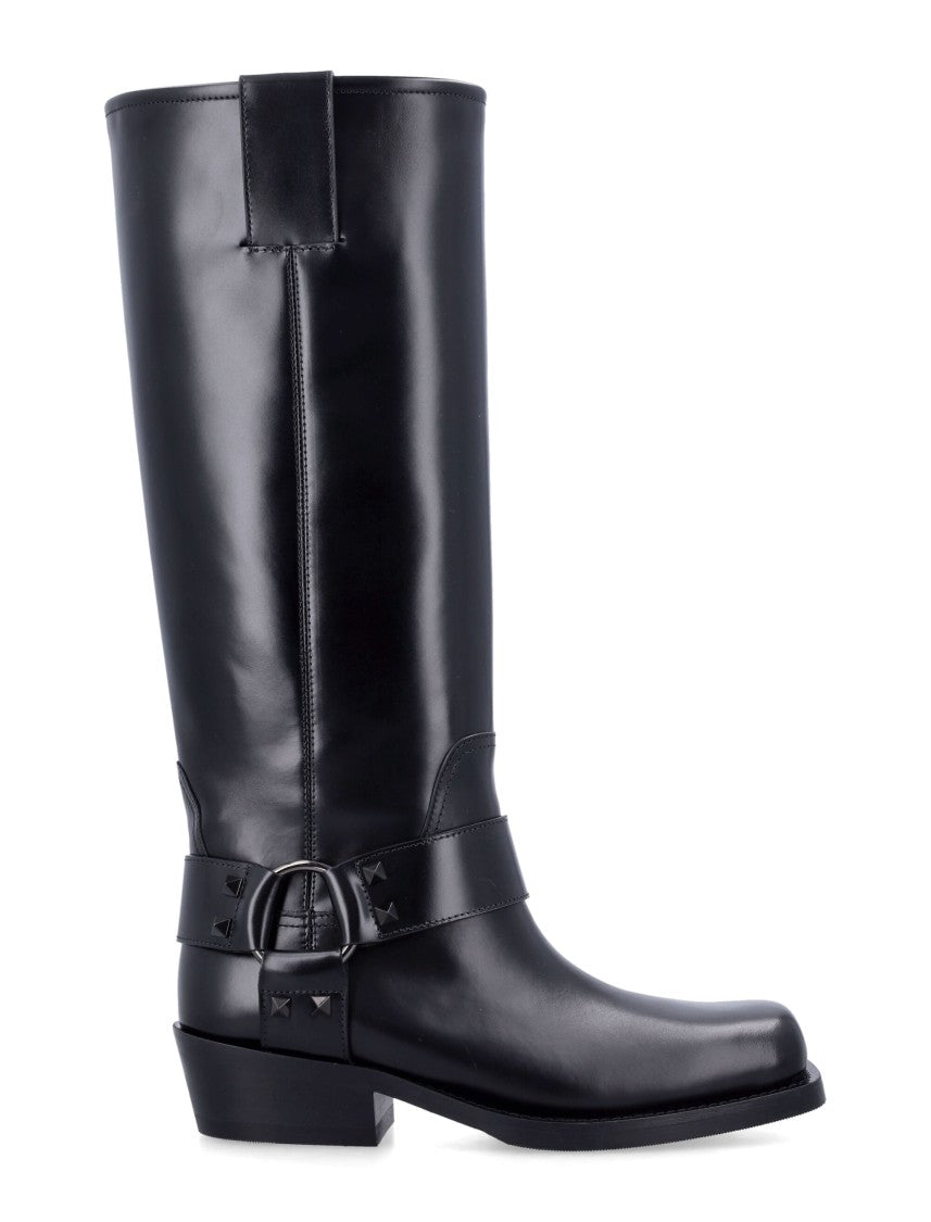 Valentino Rockstud Biker Boot