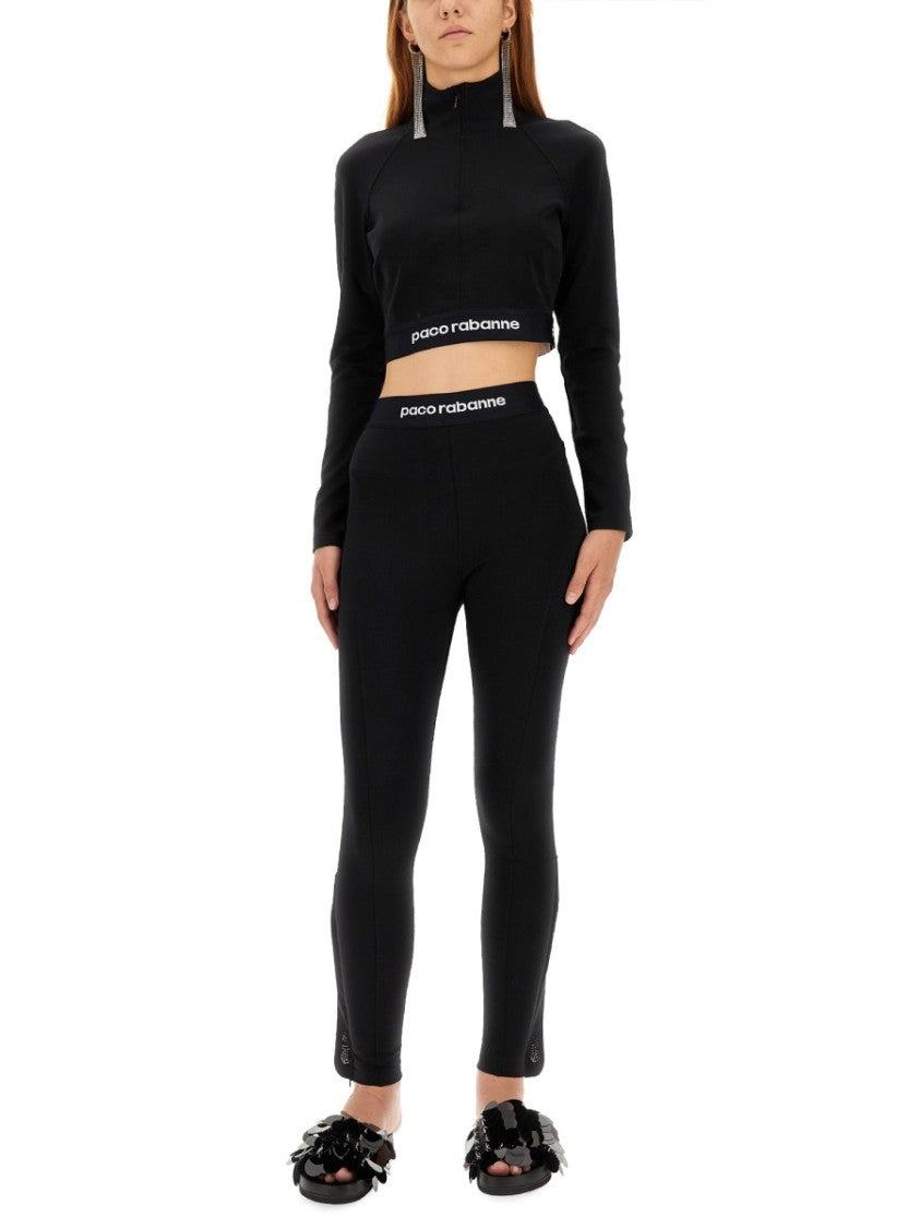 Paco Rabanne Cropped Top With High Collar