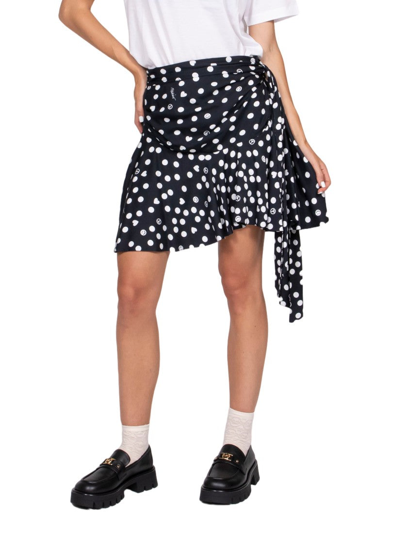Moschino Polka Dot Asymmetrical Wrap Skirt